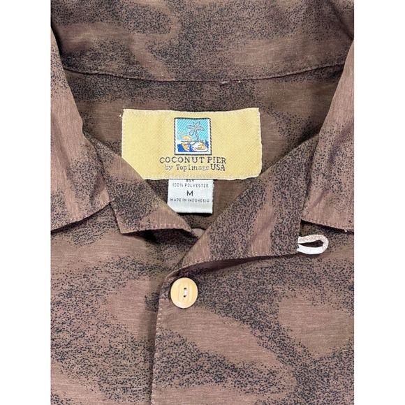 Vintage COCONUT‎ PIER Men's Medium Hawaiian Shirt Loop Collar Aloha Camp Top - Picture 3 of 8